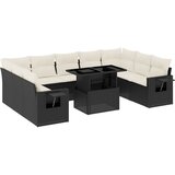  The Living Store Vrtna sedežna garnitura 10-delna z blazinami črn poli ratan - Vrtna Sedežna Garniture, (21451566) | Shoptok.si