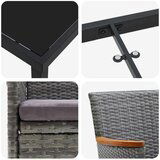  Vrtni set za objed s jastukom 7 pcs Siva Poli ratan | shoptok.hr