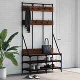 vidaXL Regal za oblačila s prostorom za čevlje rjav hrast 100x40x184cm | Shoptok.si
