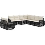 vidaXL Vrtna sedežna garnitura 9 pcs Črna in krem bela poli ratan, (5000269483) | Shoptok.si