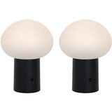QAZQA Set van 2 tafellampen zwart incl. LED 3-staps dimbaar oplaadbaar - Louise Cene