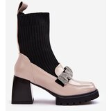 S. BARSKI Women's Sock Boots on Heel Beige SBarski | shoptok.hr