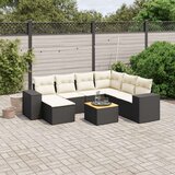  8-dijelni set vrtnih sofa od poliratana s jastucima crni | shoptok.hr