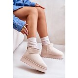 Boto FR1 Women's Snow Boots On Platform Insulated With Fur Light Beige Xamella | Shoptok.si