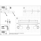  Stropna svetilka DIREZIONE 3 črna, (21626914) | Shoptok.si