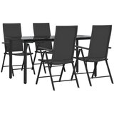  5-dijelni vrtni blagovaonski set od poliratana crni | shoptok.hr