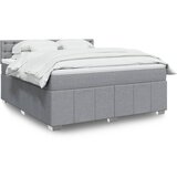 vidaXL Box spring postelja z vzmetnico svetlo siva 180x200 cm blago | Shoptok.si
