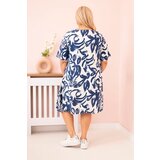 Kesi Włoski Plus Size women's dress made of viscose with abstract pattern denim | Shoptok.si