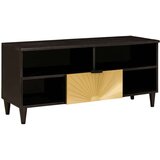 TV ormar Crna i zlatna 100 x 33 x 46 cm masivno drvo manga Cijene
