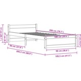  Konstrukcija postelje Voščeno rjava 100 x 200 cm Trdna borovina | Shoptok.si