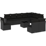  11-dijelni set vrtnih sofa od poliratana s jastucima crni | shoptok.hr
