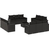  13-dijelni set vrtnih sofa s jastucima poliratan crni | shoptok.hr
