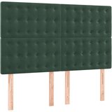 Maison Chic Posteljno vzglavje - Vzglavna omarica 4 kosa temno zelen 72x5x78/88 cm žamet, (22077158) Cene
