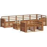  Set vanjskih sofa 9 kom. Prirodna Poliester | shoptok.hr