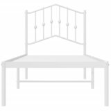  Metalni okvir krevet bez madraca s uzglavljem bijeli 75x190 cm | shoptok.hr