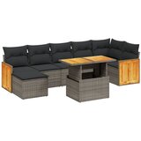  8-dijelni set vrtnih sofa od poliratana s jastucima sivi | shoptok.hr