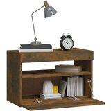  Noćni ormarić s LED svjetlima boja dimljenog hrasta 60x35x40 cm | shoptok.hr