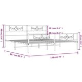 vidaXL Metalni okvir kreveta uzglavlje i podnožje crni 193x203 cm | shoptok.hr