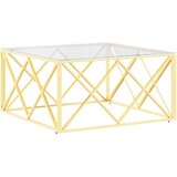  Stolić za kavu 80 x 80 x 40 cm od nehrđajućeg čelika i stakla | shoptok.hr