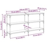  Konzolna stolica Crni hrast 150 x 29 x 75 cm - Crni hrast 150 cm | shoptok.hr