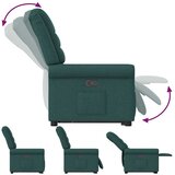  Naslonjač na podizanje od tkanine tamnozeleni | shoptok.hr