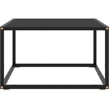 Maison Chic Klubska mizica - kavna mizica - Nizka mizica črna s črnim steklom 60x60x35 cm, (21754122) Cene