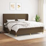  Krevet s oprugama i madracem tamnosmeđi 200x200 cm od tkanine | shoptok.hr