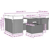  7-dijelni set vrtnih sofa od poliratana s jastucima bež | shoptok.hr