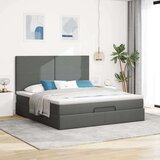 vidaXL Otomanski krevet s madracem tamnosivi 180x200cm od tkanine | shoptok.hr