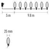  LED božična veriga – storžki, 9,8 m, zunanja in notranja, topla bela, programi | Shoptok.si