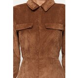 Trendyol Brown Velvet Woven Jumpsuit | Shoptok.si