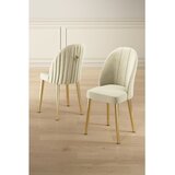 Hanah home set trpezarijskih stolica Mara 8 kom, krem tkanina Babyface, zlatne metalne noge | Eponuda.com