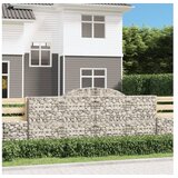 vidaXL Obokana gabionska košara 25 kos 300x30x120/140cm cinkano železo | Shoptok.si