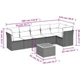  7-dijelni set vrtnih sofa od poliratana s jastucima crni | shoptok.hr