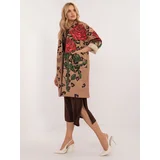 Fashion Hunters Brown patterned women's coat with appliqué