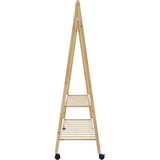 vidaXL Stojalo za oblačila s policami n kolesi 132x45,5x155,5cm Bambus | Shoptok.si