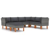 Maison Chic Seti vrtnega pohištva - Vrtna garnitura - Vrtni pohištvo set 8-delna z blazinami poli ratan siva, (21798807) | Shoptok.si