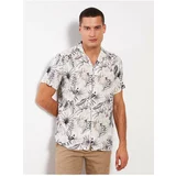 LC Waikiki Men's Comfy Fit Short Sleeve Patterned Viscose Shirt