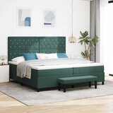 Box spring krevet Tamnozelena 200 x 200 cm Baršun - Tamnozelena 200 x 200 cm Kristal s dugmadima | shoptok.hr