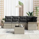  Sjedeća garnitura za vrt 6 kom. Svijetlo siva poliratan 242,5 x 132,5 x 69 cm | shoptok.hr
