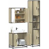  3-dijelni set kupaonskog namještaja boja hrasta sonome drveni | shoptok.hr