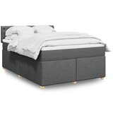 vidaXL Box spring postelja z vzmetnico temno siva 160x200 cm blago Cene