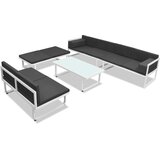  5-dijelna vrtna garnitura od aluminija i tekstilena crna | shoptok.hr