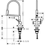 Hansgrohe 72861000 Talis Select M54 PowderSpray vrtljiva kuhinjska armatura | Shoptok.si