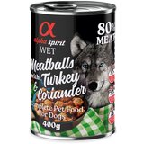 Alpha Spirit Dog Meatballs 6 x 400 g - puran in koriander Cene