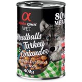 Alpha Spirit Dog Meatballs 6 x 400 g - puran in koriander Cijene