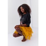 Fasardi Tulle mini skirt with ruffles mustard | shoptok.hr