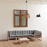 Maison Chic Seti vrtnega pohištva - Vrtna garnitura - Vrtni pohištvo set 6-delna z blazinami trdna borovina, (21806849) | Shoptok.si