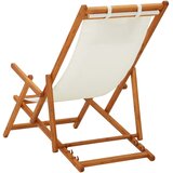  Sklopiva stolica za plažu od drva eukaliptusa i tkanine krem | shoptok.hr