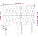 vidaXL LED posteljno vzglavje svetlo sivo 144x7x118/128 cm blago | Shoptok.si